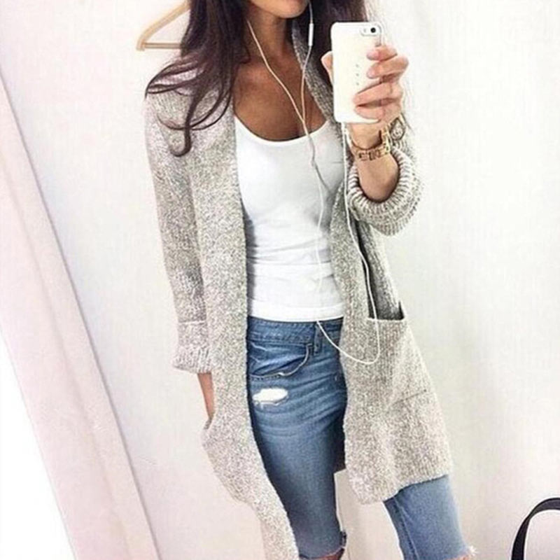 Knitted Long Sleeve Cardigan