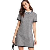 Short Sleeve Embroidered Dress
