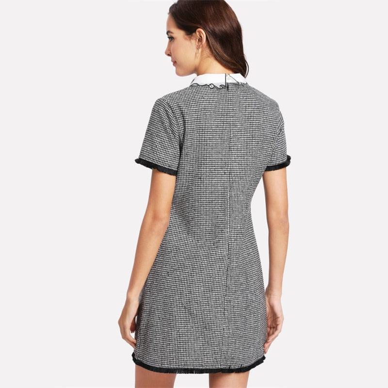 Short Sleeve Embroidered Dress
