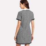 Short Sleeve Embroidered Dress