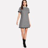 Short Sleeve Embroidered Dress