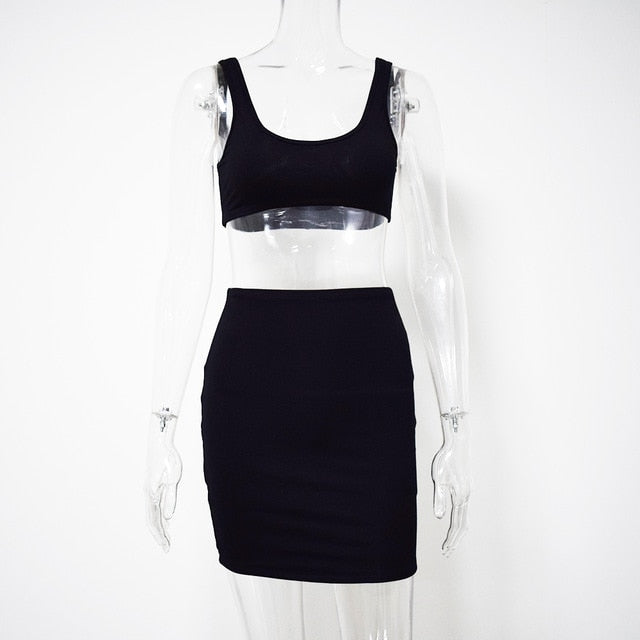 Crop Top And Skirt Set