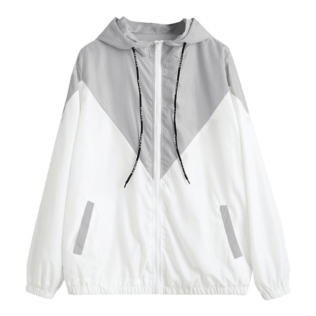 Hooded Two Tone Windbreaker