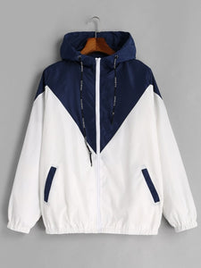 Hooded Two Tone Windbreaker