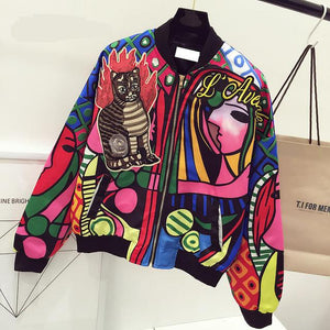 New Queen Embroidery Bomber Jacket