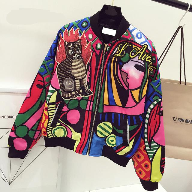 New Queen Embroidery Bomber Jacket
