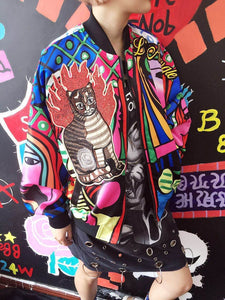 New Queen Embroidery Bomber Jacket