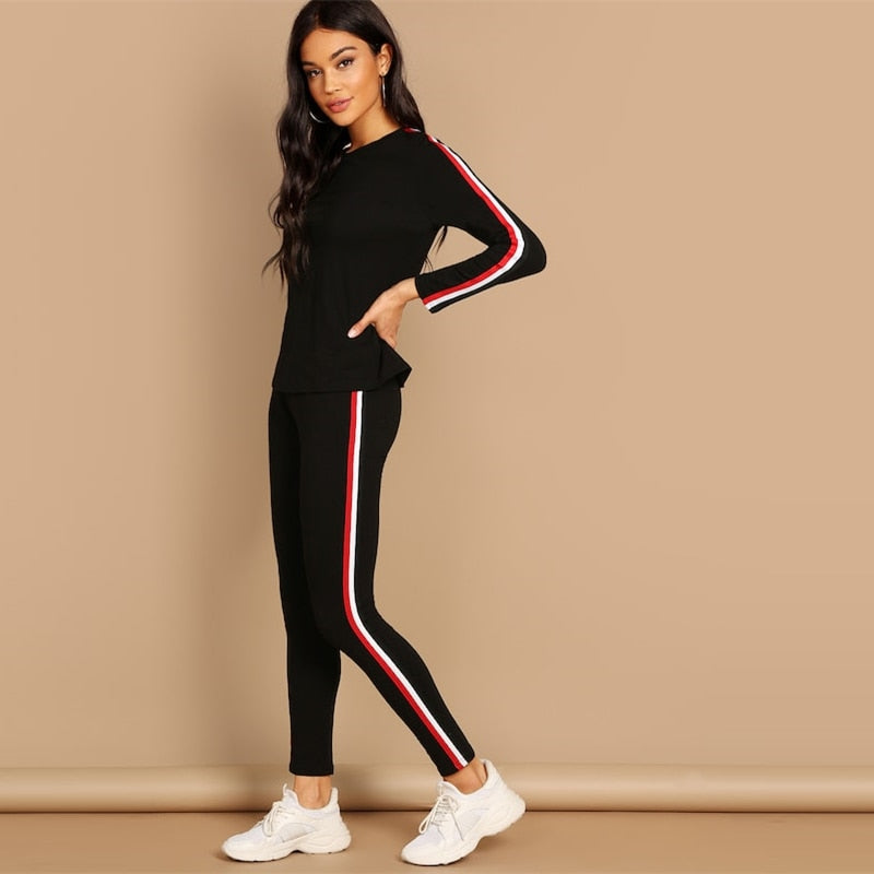 Black Striped Pants