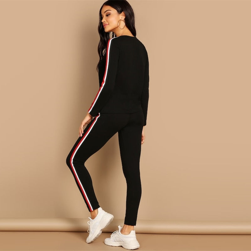 Black Striped Pants