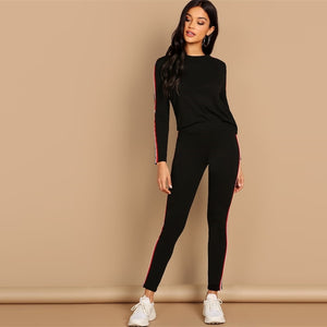 Black Striped Pants