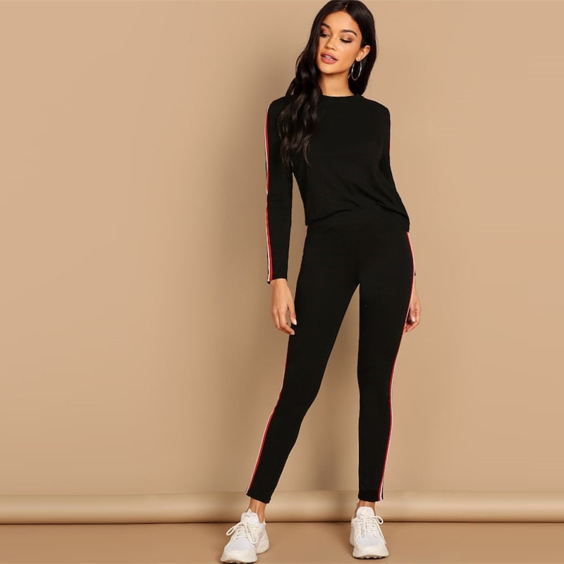 Black Striped Pants