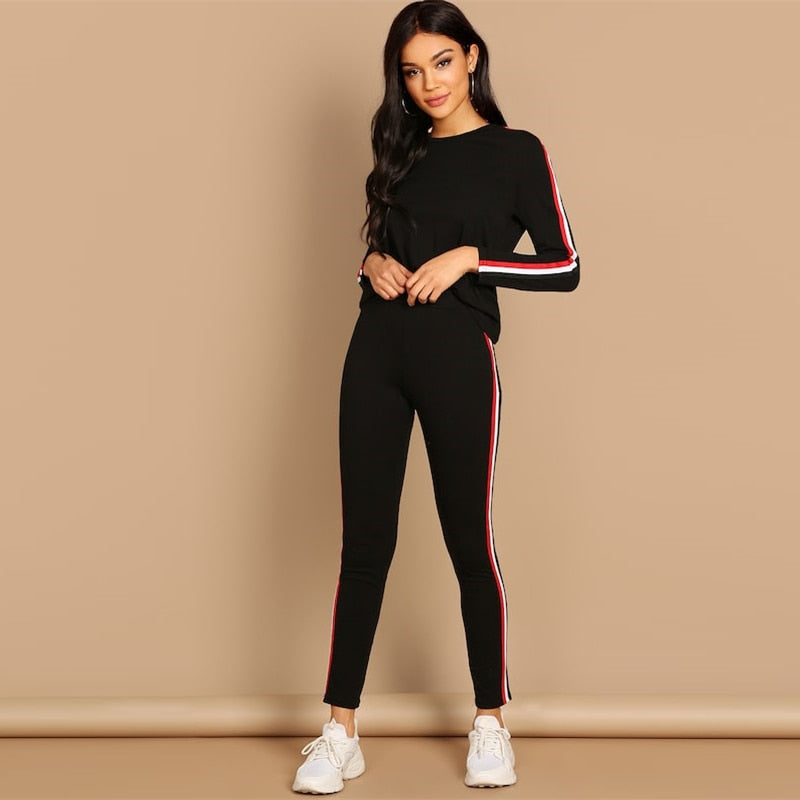 Black Striped Pants