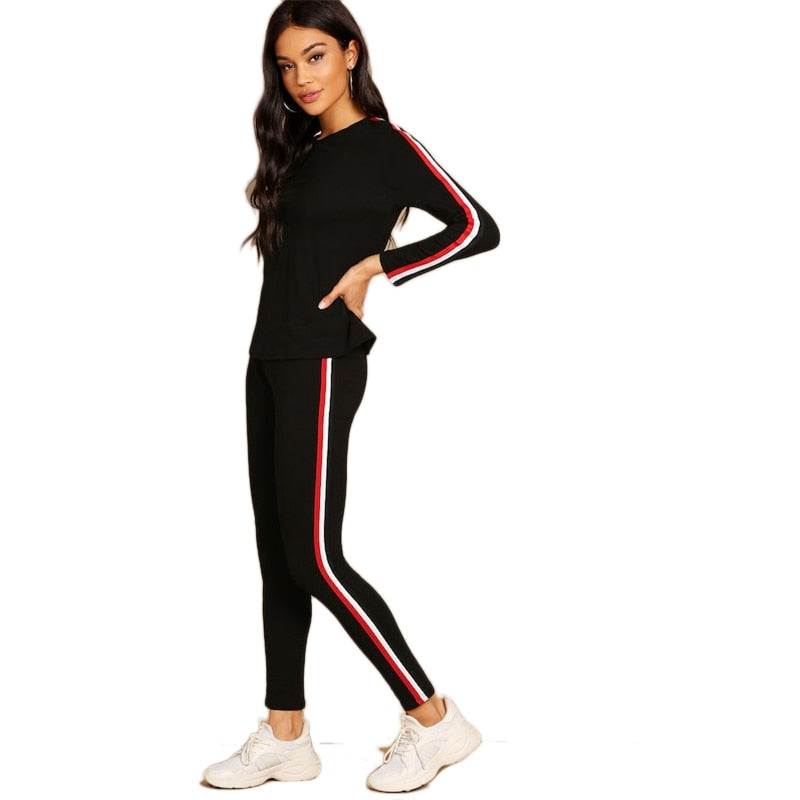 Black Striped Pants