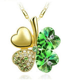 Austrian Crystal Four Leaf Clover Necklase