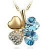 Austrian Crystal Four Leaf Clover Necklase
