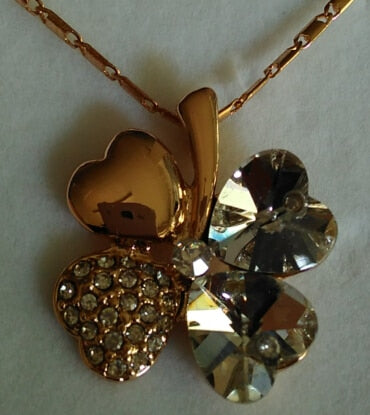 Austrian Crystal Four Leaf Clover Necklase